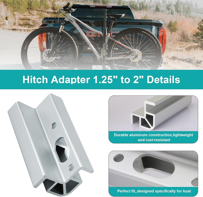 Batator Bike Hitch Rack Receiver Adapter for Kuat D101 1.25" to 2" Adapter Compatible with Kuat Sherpa 2.0/ NV 2.0/ NV Base 2.0/ Sherpa/ Alpha and Beta Rracks, Aluminum Hitch Reducer Converts,Included 2 bolts - Image 5